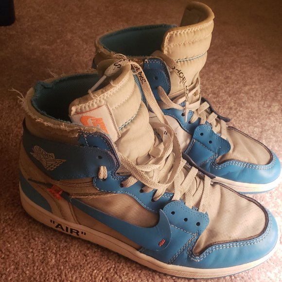 Pre-owned off-white air Jordans powder blue